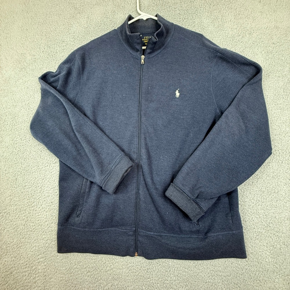 Polo Ralph Lauren Performance Full Zip Mock Neck Jacket Mens XL Navy Blue‎